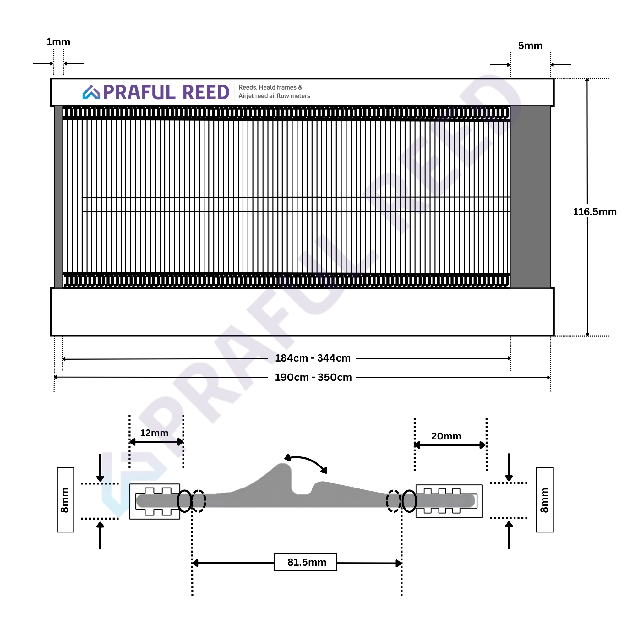 68 Count Textile Reed for Airjet Loom | Praful Reed