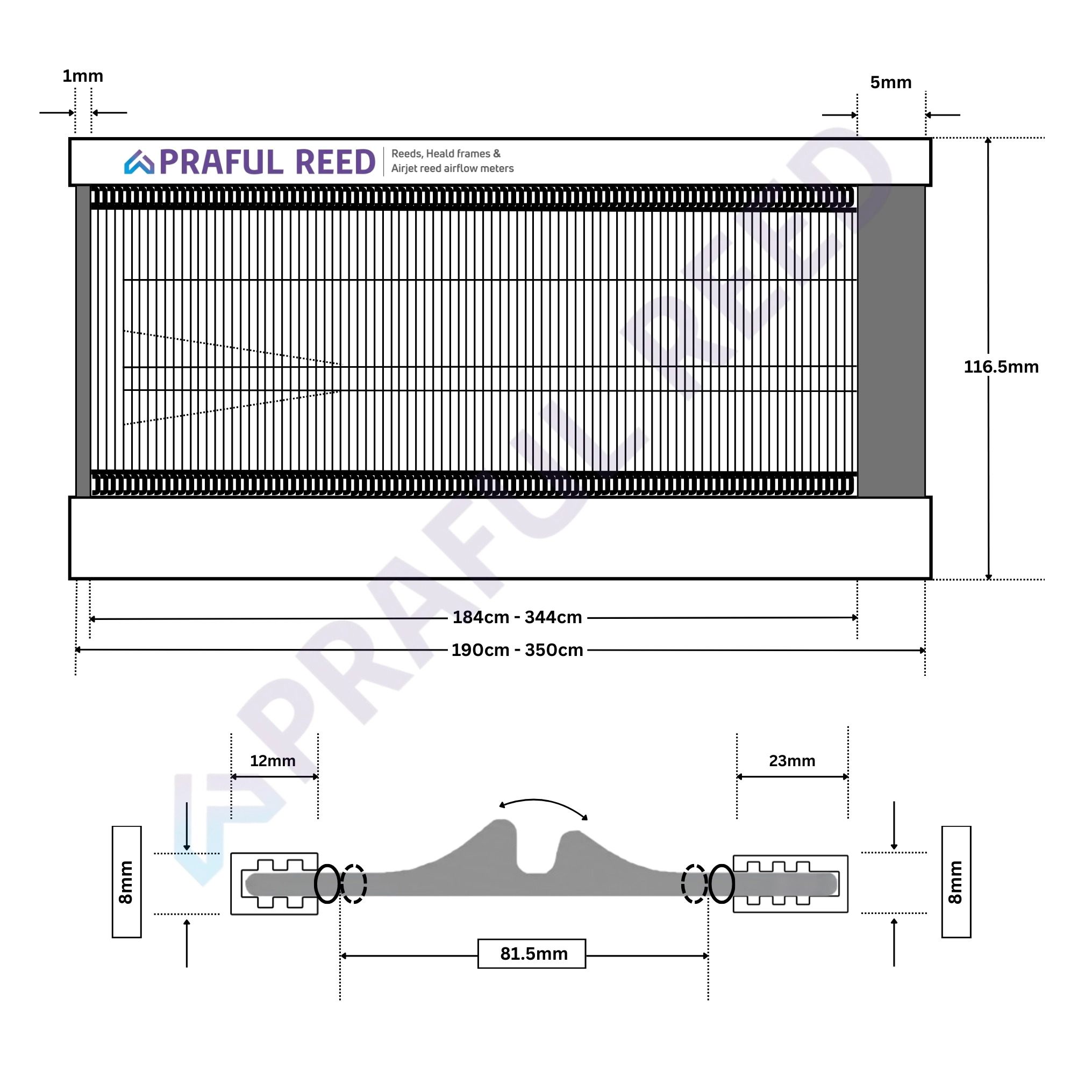 16 Count Textile Reed for Toyota Loom | Praful Reed
